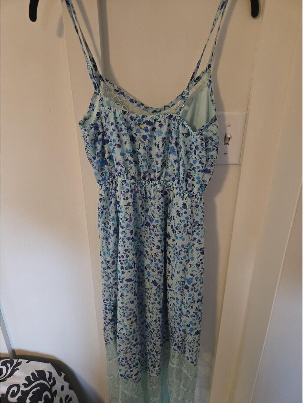 Candie's Blue Floral Lace Trim Maxi Dress Size S - Picture 4 of 5